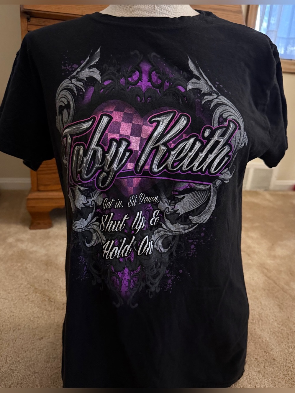 Toby Keith “Get In Sit Down Shut Up and Hold On” Pink & Purple Tshirt Y2K